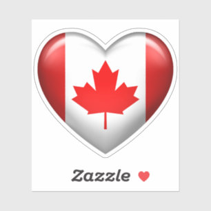 Canadese vlag   3D-hartpictogram Sticker