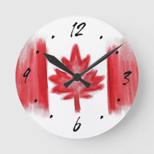 Canadese Vlag artistieke decoratieve muurklok Ronde Klok