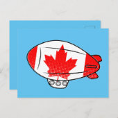 Canadese vlag Blimp ballon in blauwe lucht Custom Briefkaart (Voorkant / Achterkant)
