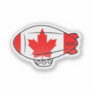 Canadese vlag Blimp ballon in blauwe lucht Custom Sticker