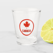 Canadese vlag (Canada Red & White) Shot Glas (Voorkant)