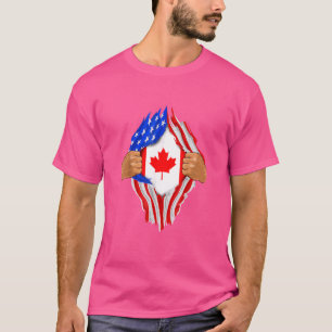 Canadese vlag Canadees bloed in mij T-shirt