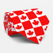 Canadese vlag en Canada reizen, zakendoen en sport Stropdas (Opgerold)