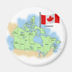 Canadese vlag en kaart magneet