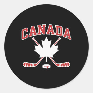 Canadese Vlag Esdoornblad Hockey Canada Dag Mannen Ronde Sticker