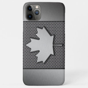 Canadese vlag geborsteld metaal iPhone 11 pro max hoesje