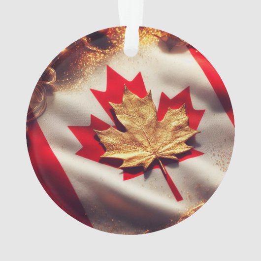 CANADESE VLAG GEÏNSPIREERD KERSTVERSIERING ORNAMENT (achterkant)