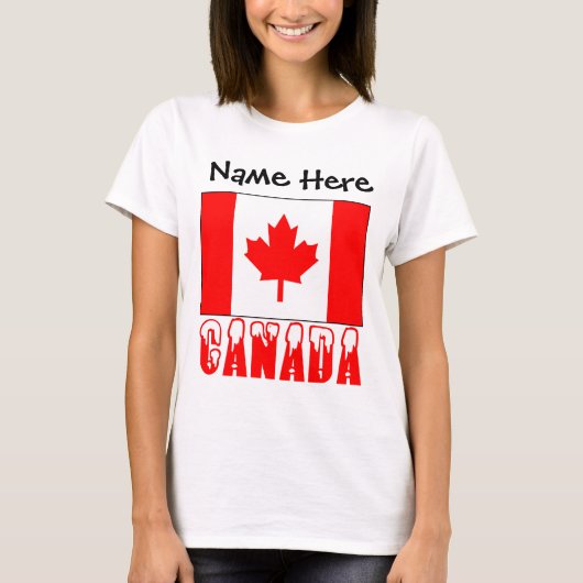 Canadese vlag gepersonaliseerd t-shirt (Voorkant)