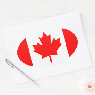 Canadese Vlag Grafisch Ovale Sticker