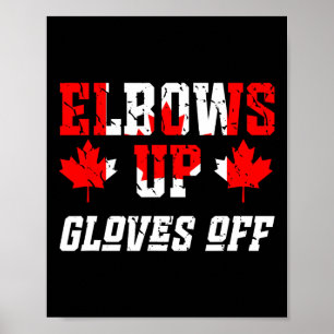 Canadese vlag Hockey Gevecht Ellebogen Omhoog Hand Poster