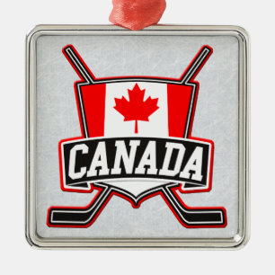 Canadese vlag Hockey-Logo Metalen Ornament