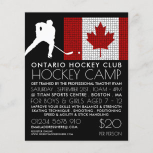 Canadese vlag, Hockey Player, Camp Adverteren Flyer
