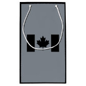 Canadese vlag in Black Decor Klein Cadeauzakje (Achterkant)
