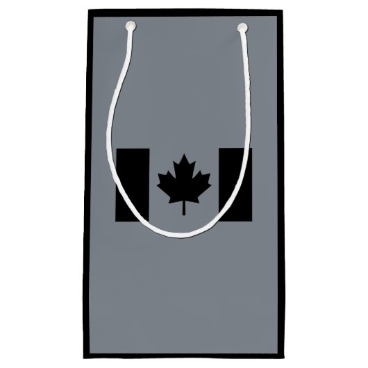 Canadese vlag in Black Decor Klein Cadeauzakje (Voorkant)