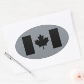 Canadese vlag in Black Decor Ovale Sticker (Envelop)
