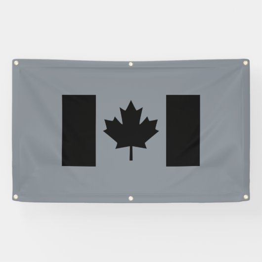 Canadese vlag in het zwart spandoek (Horizontaal)