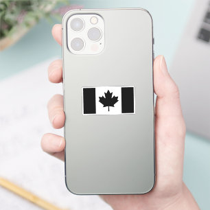 Canadese vlag in zwart grafisch ontwerp sticker