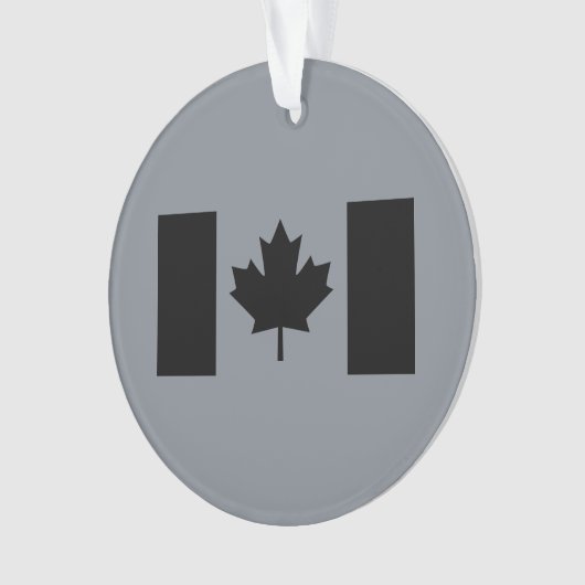 Canadese vlag in zwart ontwerp ornament (voorkant)