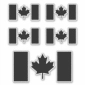 Canadese vlag in zwart sticker (Voorkant)