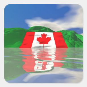 Canadese Vlag Land Vierkante Sticker