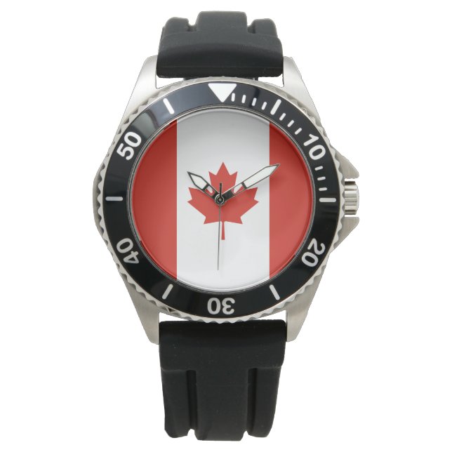 Canadese vlag (Maple Leaf) (Canada) Horloge (Voorkant)