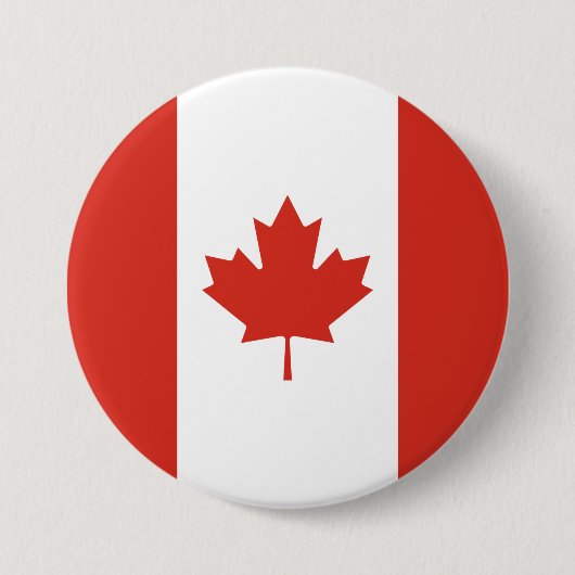 Canadese vlag (Maple Leaf) (Canada) Ronde Button 7,6 Cm (Voorkant)