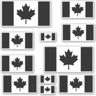 Canadese Vlag Meerdere in Zwart Sticker