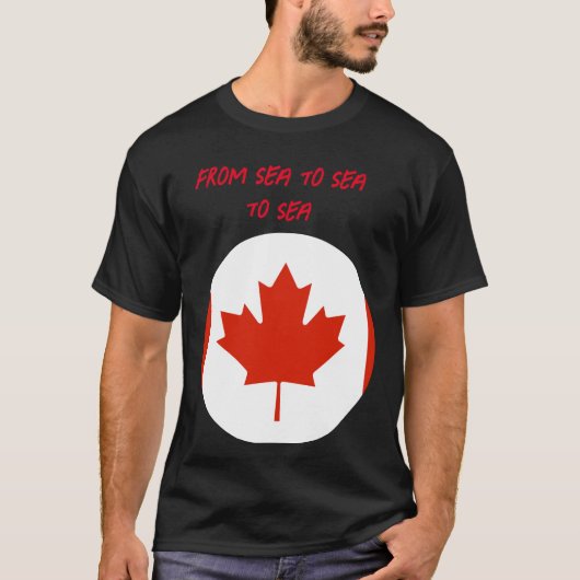 Canadese vlag met aanpasbare tekst t-shirt (Voorkant)