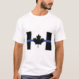 Canadese vlag met blauwe lijn, dunne blauwe lijn c t-shirt