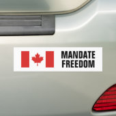 Canadese vlag met Editable Text Mandate Freedom C Bumpersticker (Op auto)