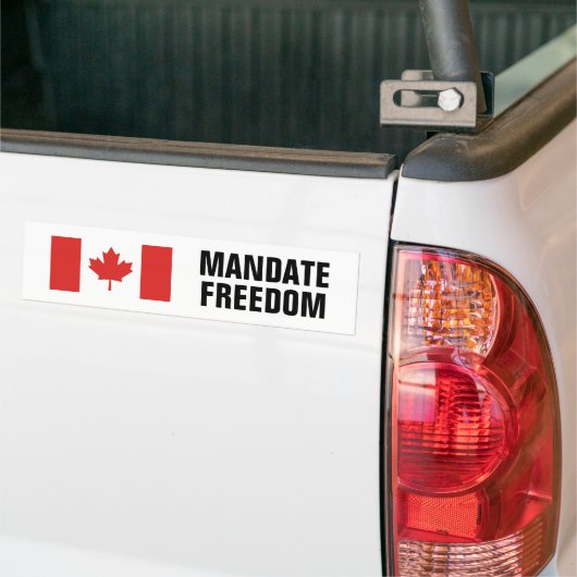 Canadese vlag met Editable Text Mandate Freedom C Bumpersticker (Op Truck)