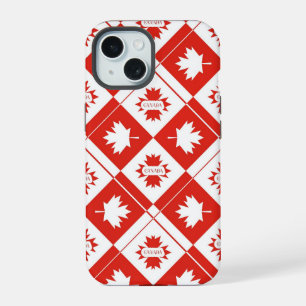 Canadese vlag met esdoornbladeren iPhone 15 hoesje