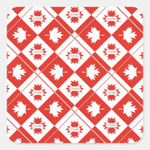 Canadese vlag met esdoornbladeren vierkante sticker