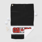 Canadese vlag met mapellef in typografische tekst golfhanddoek (Insitu)