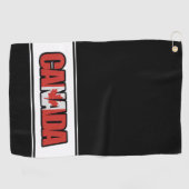 Canadese vlag met mapellef in typografische tekst golfhanddoek (Horizontaal)