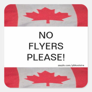 Canadese vlag No Flyers Gelieve te tikken Vierkante Sticker