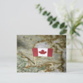 Canadese vlag op kaart (Staand voorkant)