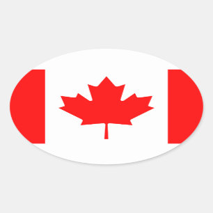 Canadese vlag ovale sticker   Vlag van Canada