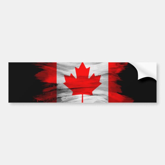 Canadese vlag, penseelstreek, nationale vlag bumpersticker (Voorkant)