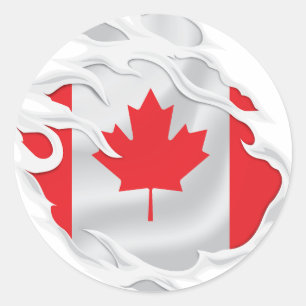Canadese vlag ronde sticker