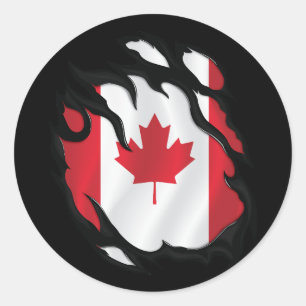 Canadese vlag ronde sticker