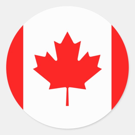 Canadese vlag ronde sticker (Voorkant)