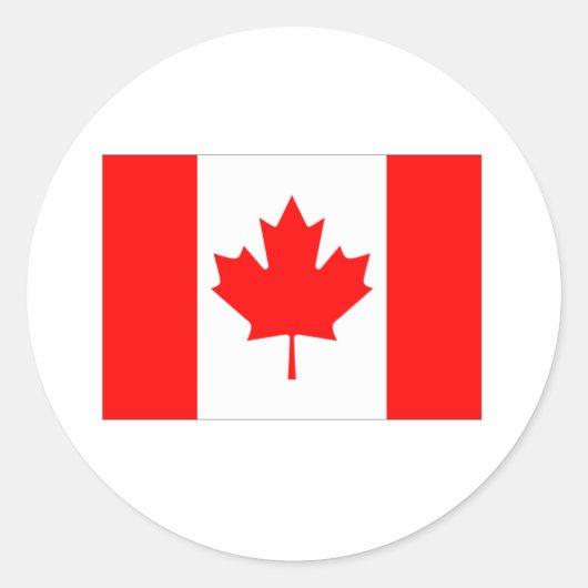 Canadese vlag ronde sticker (Voorkant)