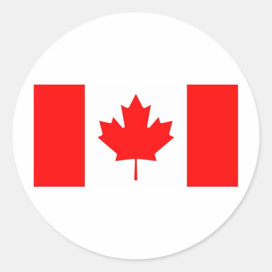 Canadese vlag ronde sticker (Voorkant)