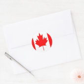 Canadese vlag ronde sticker (Envelop)