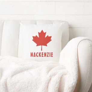 Canadese Vlag Rood Esblad Canada Dag Naam Tekst Kussen