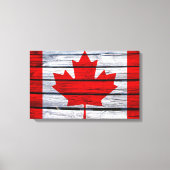 Canadese vlag Rustic Wood Canvas Afdruk (Voorkant)