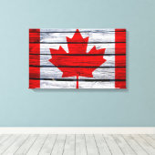 Canadese vlag Rustic Wood Canvas Afdruk (Insitu (Houten vloer))