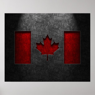 Canadese Vlag Steen Textuur Poster