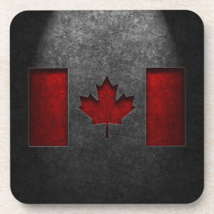 Canadese vlag Stone Texture Bier Onderzetter